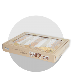 
영양성분
총 내용량 480g / 1봉당 16g(16g 당)
(%)는 1일 영양소 기준치에 대한 비율임



  
    열량
    나트륨
    탄수화물
    당류
    지방
    트랜스지방
    포화지방
    콜레스테롤
    단백질
  
  
    16g66kcal
    5mg1%
    13g4%
    5g5%
    1g2%
    0g 
    0.2g1%
    2mg1%
    2g3%
  





※1일 영양성분 기준치에 대한 비율(%)은 2,000kcal 기준이므로 개인의 필요 열량에 따라 다를 수 있습니다.





원재료명 및 함량




  
    밀가루(박력/미국,호주산)55.3%, 백설탕, 참깨(중국산)3.75%, 계란(국내산)2.15%, 마가린(대두)0.92%, 포도당, 탄산수소암모늄(팽창제), 정제소금(국내산), 밀, 계란, 대두 함유
  






Box size






박스규격

365 × 285 × 50(mm)



카툰박스 (10박스입)

585 × 380 × 275(mm)

